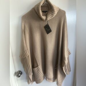 Elegant Tan Cowl Neck Sweater